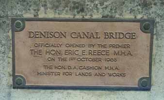 Denison Canal Plaque